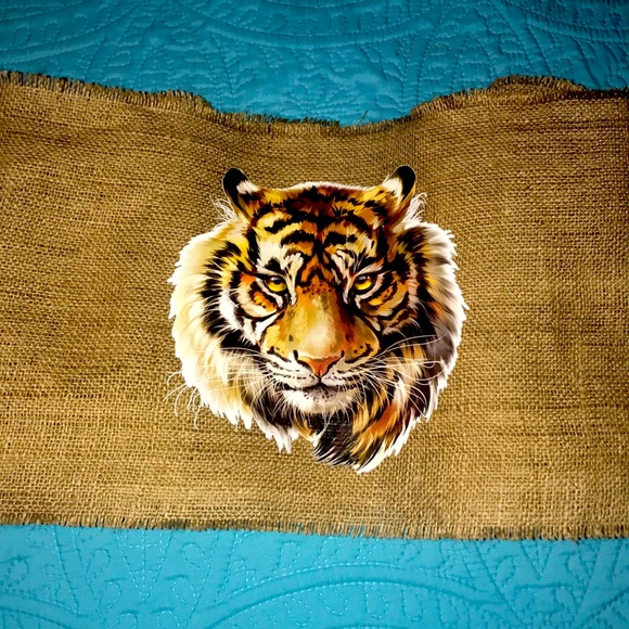 New Game Day Tiger Burlap Table Runner - Picture 5 of 7